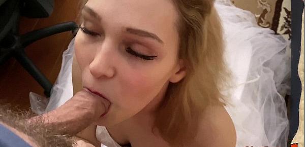  Horny Bride Facefuck and Hard Fuck Lover - Cum in Mouth